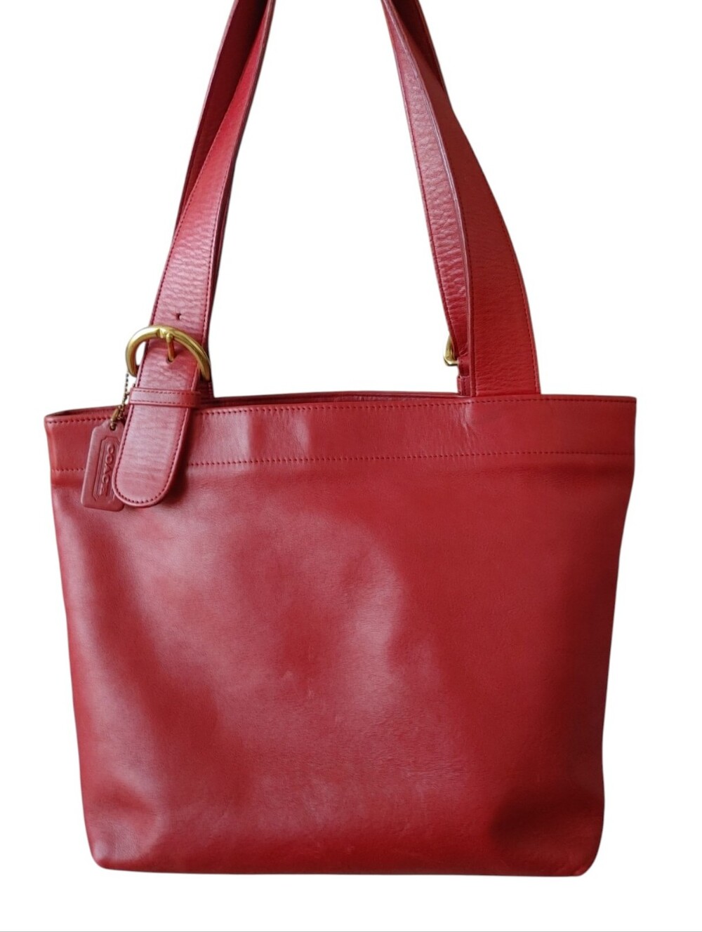 COACH 1996 Red Leather Soho Lafayette Tote Shoulder Bag